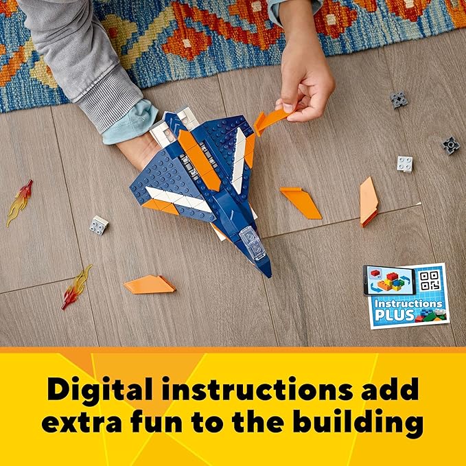 LEGO Creator 3 in 1 Supersonic Jet Plane Toy Set Transforms from Plane to Helicopter to Speed Boat Toy Buildable Vehicle Models for Kids Boys and Girls 7 Plus Years Old 31126