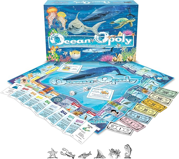 Late for the Sky Ocean-Opoly Board Game – Family Strategy and Educational Marine Life Adventure Property Trading Fun for Kids &amp Adults Ages 8+ 2–6 Players
