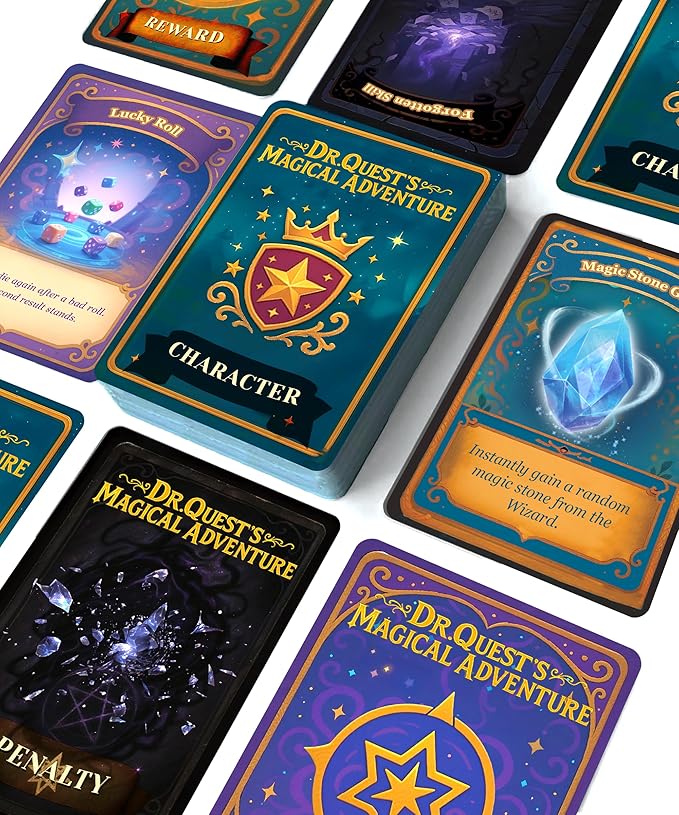 Dr. Quest's Magical Adventure–Educational Board Game for Kids Ages 6-9 – Spelling &amp Grammar Learning Game for Early Elementary | 180 Questions | Screen-Free Homeschool &amp Family Game | 2-6 Play