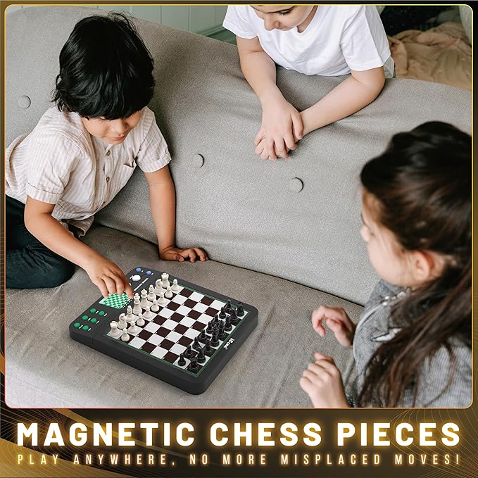 iCore Electronic Chess Set Pro Black : Voice Guide 30 Levels 100 Teaching Exercises Learning Mode for All Ages