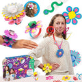 Clixo Sparkle Pack – 34-Piece Magnetic Building Set with Holographic Patterns | Create Necklaces Bracelets &amp Headpieces | Flexible STEAM Toy for Kids Ages 6+