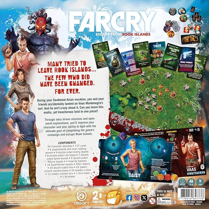 Far Cry Cooperative Combat Strategy Board Game - Escape from Rook Islands with Solo &amp Multiplayer Scenarios Ages 14+ 1-4 Players