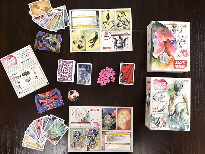 Stonemaier Games: Origin Story by Jamey Stegmaier &amp Pete Wessinger | A Trick-Taking Strategy Board Game About Creating Superheroes or Supervillains for Adults and Family | 1-5 Players 45 Mins
