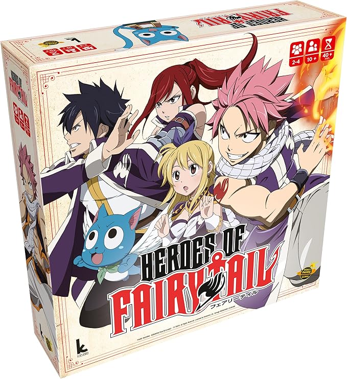 Japanime Games Heroes of Fairy Tail | from The Publisher of Champions of Midgard | Assemble Your Team and Become The Hero Fiore Deserves | 2-4 Players | 15-30 Min | Ages 10+