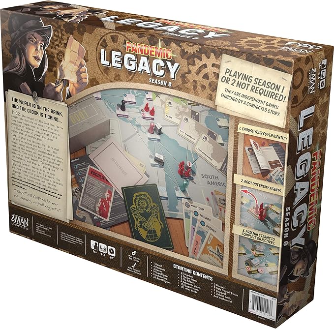 Pandemic Legacy Season 0 Board Game - Uncover Cold War Secrets and Save Humanity! Cooperative Strategy Game for Family Game Night Ages 14+ 2-4 Players 60 Minute Playtime Made by Z-Man Games