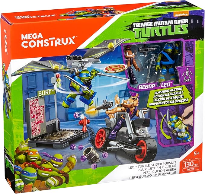 Mega Construx Teenage Mutant Ninja Turtles Leo Turtle Glider Pursuit