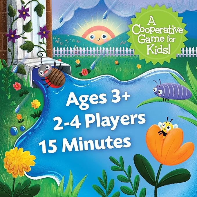 Peaceable Kingdom Down The Waterspout Cooperative Board Game – Preschool Matching Game for Kids – Teamwork &amp Social Skills – Ages 3+ 2–4 Players