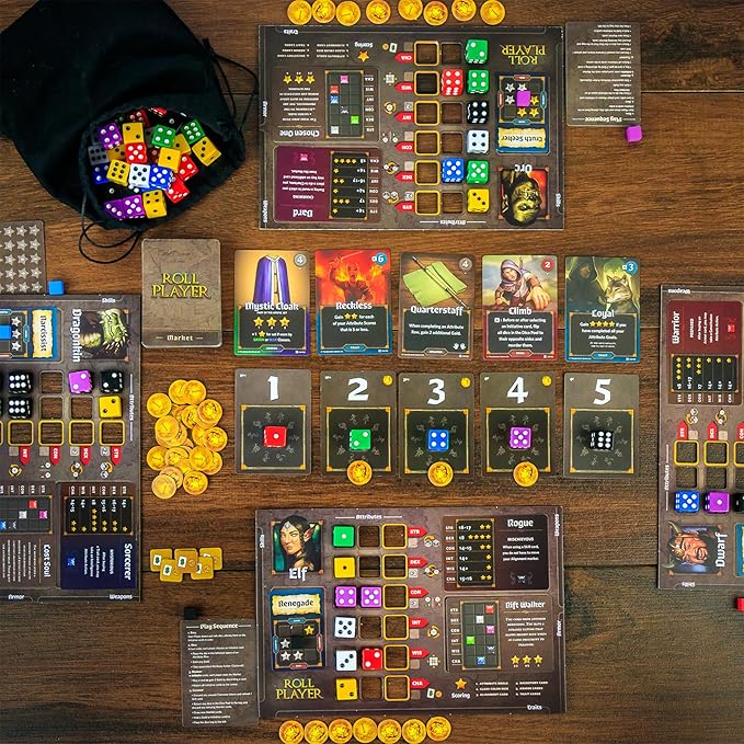 Roll Player Board Game | Dice Game of Fantasy Character Creation | Competitive Strategy Drafting &amp Dice Placement | Adults &amp Family Game | 60-90 Minutes for 1-4 Players by Thunderworks Games