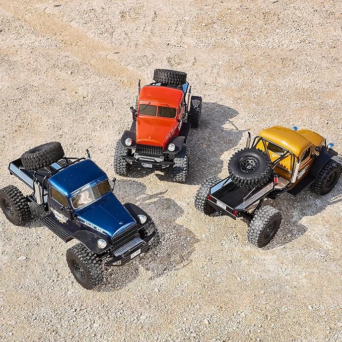EAZYRC FMS Rochobby 1/10 Atlas Ready Set RC Crawler RC Truck 4X4 with Lighting 2.4GHz RadioBall Bearing Metal-Gear Full4 Link SuspensionRapid Separation Car Body for Adult (Orange)