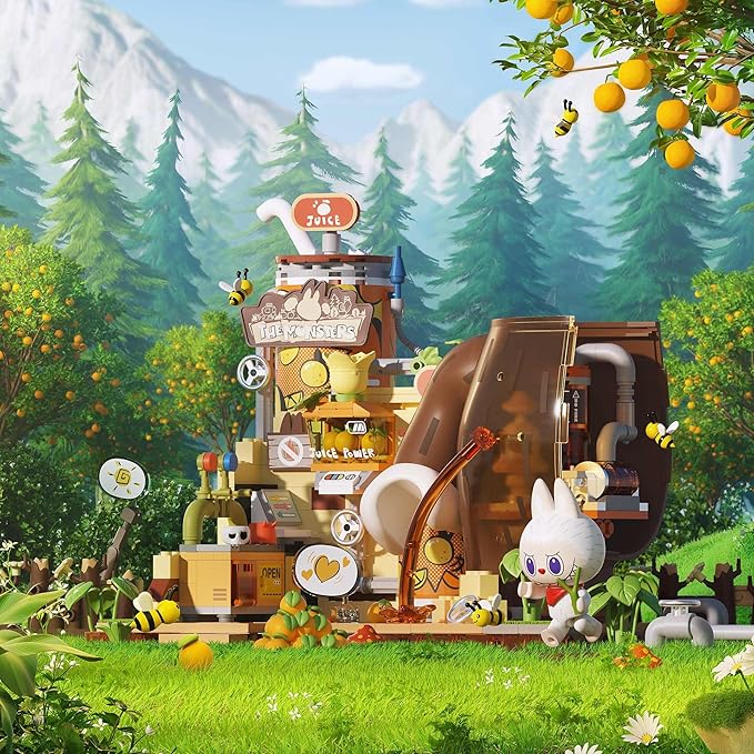 POP MART The Monsters Forest Secret Base Series Blocks-Juice Maker Labubu Building Toy Set Interactive Building Toy for Kids Boys and Girls