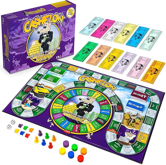 Rich Dad CASHFLOW Board Game Educational Business &amp Finance Literacy Game Ages 14 &amp Up - Financial Learning Games for Kids Teens Adults and Family