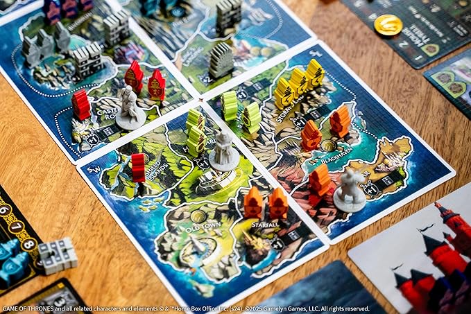 Tiny Epic Game of Thrones Board Game Strategy Game for Adults &amp Teens 1-4 Players 60+ Min Playtime Play as Iconic Westeros Characters Custom Dice Miniatures Metal Coins and Wooden Componen