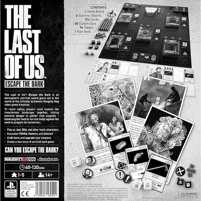 The Last of Us: Escape The Dark Board Game - Fantasy Horror Adventure Cooperative Gameplay Strategy Game for Adults Ages 14+ 1-5 Players 60-90 Min Playtime Made by Themeborne