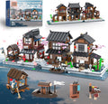Traditional Japanese Cherry Blossom Village Building Set Sakura Street View Architecture Building Block - Izakaya &amp Tea House Collectible Construction Toy Gift for Adults &amp Anime Fans 2058P