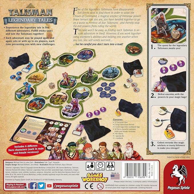 Pegasus Spiele 56100E - Talisman - Legendary Tales Multicolor