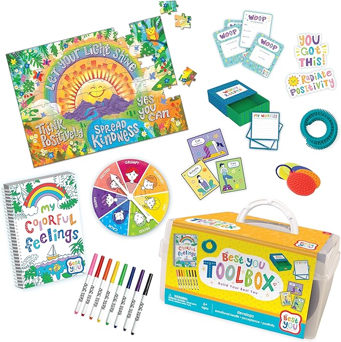 MindWare Best You Toolbox: Yoga and Mindfulness Practices for Children Activity - Includes Coloring Activities Yoga Exercises Puzzles CBT Tools for Emotional Regulation &amp More