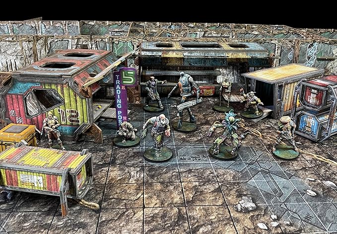 Battle Systems BSGCSE014 Core Space First Born Expansion- Trading Post 5-28mm Miniatures - Board Game - Modular 3D Terrain