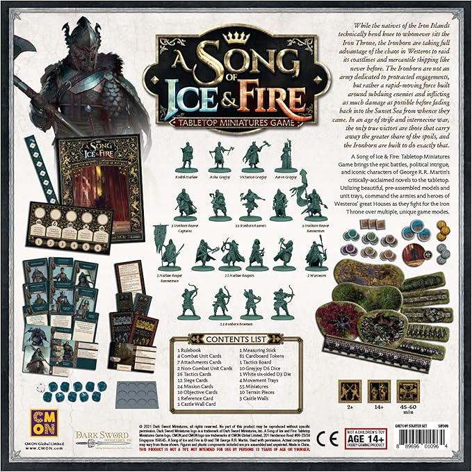 A Song of Ice and Fire Tabletop Miniatures Game House Greyjoy Starter Set - Rulers of The Iron Islands! Strategy Game for Adults Ages 14+ 2+ Players 45-60 Minute Playtime Made by CMON