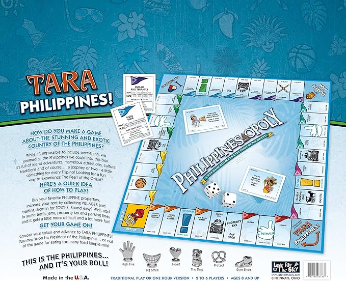 Late for The Sky Philippines-Opoly Country Board Game Family Strategy Game Night for Ages 8+ 2-6 Players Traditional or 1-Hour Play Collect City Blocks &amp Keys