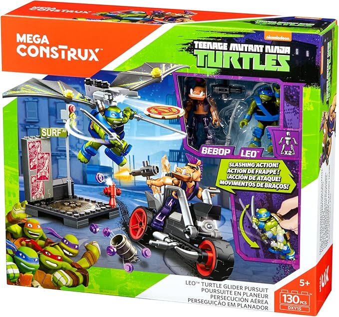 Mega Construx Teenage Mutant Ninja Turtles Leo Turtle Glider Pursuit