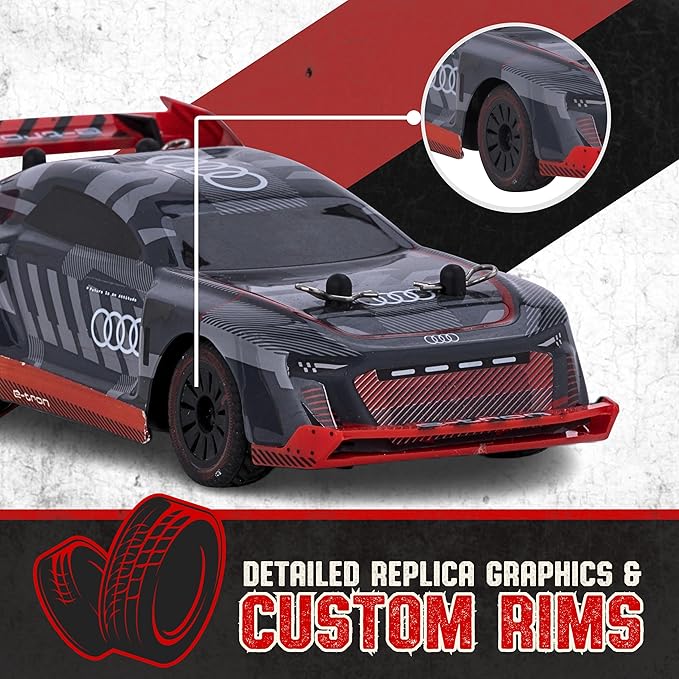 Flybar Hoonigan Hoonitron Remote Control Car for Kids – RC Drift Car RC Cars Race Car 3.7V 2.4 Ghz Detailed Replica Design USB Rechargeable Battery Included 1:32 Scale 100 ft Range 4 Mph