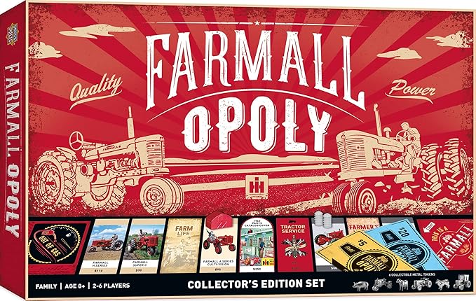 MasterPieces Farmall Opoly Board Game - Officially Licensed Farm-Themed Family Game - Ages 8+
