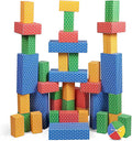 NATIONAL GEOGRAPHIC Kids Jumbo Cardboard Building Blocks – 40 Heavy-Duty Bricks in 3 Sizes Build &amp Learn with Game Spinner &amp Activity Cards for Kids 3+ Indoor Play Construction Toy for STEM