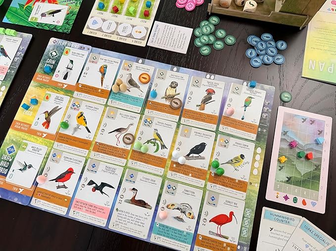 Stonemaier Games: Wingspan Americas Expansion by Elizabeth Hargrave | Add to Wingspan | Includes Small Hummingbird Cards with New Mechanism 111 Unique New Colorful Birds &amp More | 1-5 Players 90