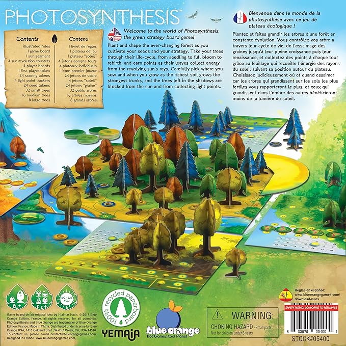 Blue Orange Games Photosynthesis Board Game - Award Winning Family or Adult Strategy Board Game for 2 to 4 Players. Recommended for Ages 8 &amp Up.