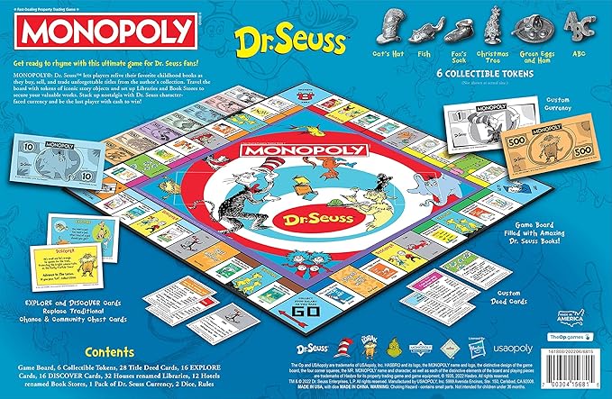 Monopoly: Dr. Seuss | Buy Sell Trade Books | Collectible Classic Monopoly Game Featuring Custom Game Board &amp Artwork | Officially-Licensed Game &amp Merchandise