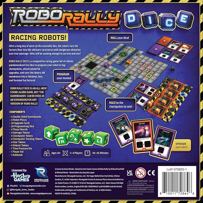 Renegade Game Studios Robo Rally Dice Board Game - Robot Racing Strategy Competitive Multiplayer 2-4 Players 30-45 Min