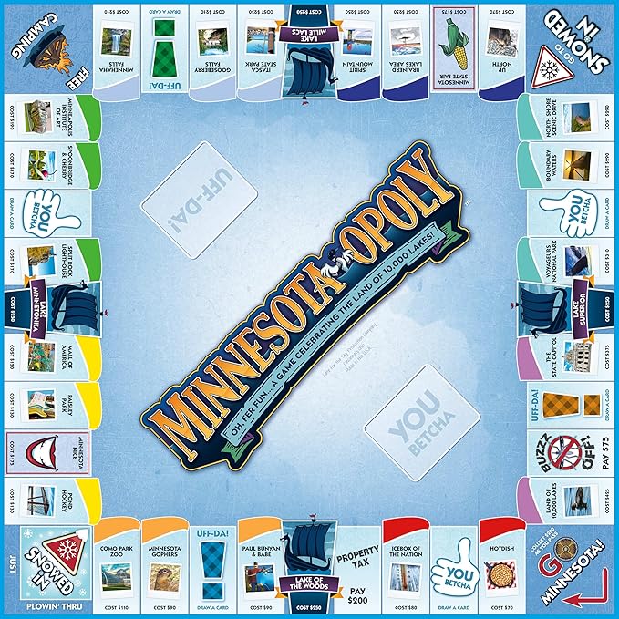 Late for The Sky Minnesota-Opoly Board Game State-Themed Family Strategy Game Night for 2-6 Players Ages 8+ Traditional or 1-Hour Play Land of 10000 Lakes Fun