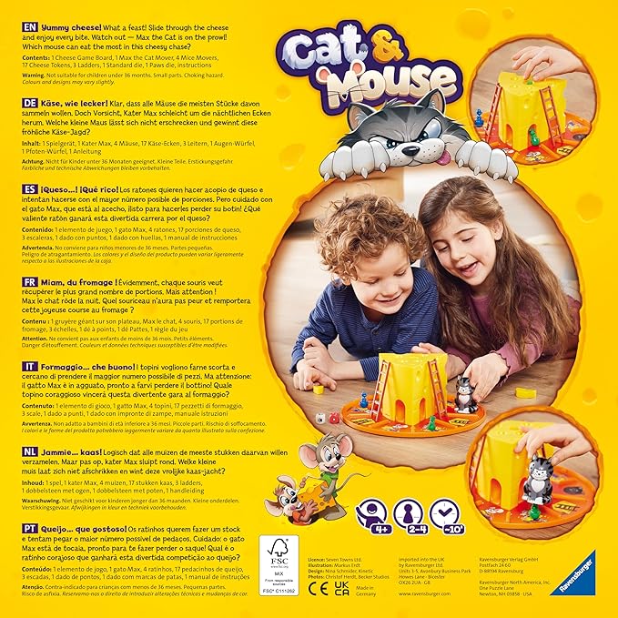 Ravensburger Cat &amp Mouse Board Games for Children Age 4 Years Up - 2 to 4 Players - Kids Gifts