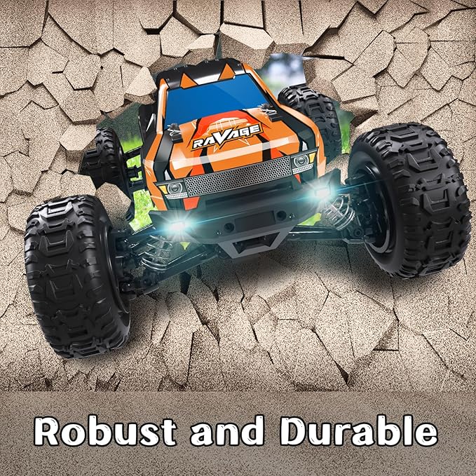 Loolinn | Durable RC Cars for Kids - Hobby Grade 1/16 RC Truck Top Speed 19mph Adjustable Speed Off-Road 4WD - Upgradeable Remote Control Car (Gift for Boys and Adults)