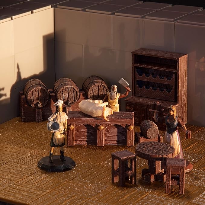Monster Adventure Terrain 3D Interchangeable Builder System - 121pc Painted Specialty Accessories Set - Build Modular Worlds in a Snap &amp Elevate Your Campaign - Compatible with DND Dungeons &amp