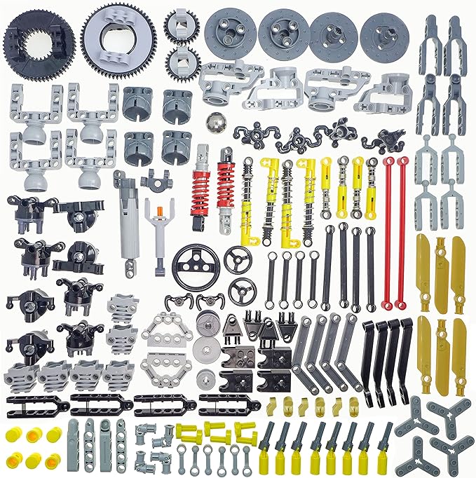 Domoni Technic Parts 150Pcs for MOC Kits - Engine Suspension Steering Axle Car CV Joint Axle &amp Ball Building Blocks Sets DIY