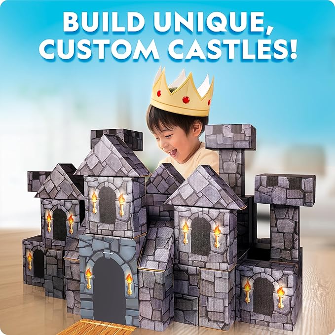 National Geographic Jumbo Cardboard Building Blocks – 45-Pc. Extra-Thick Cardboard Bricks for Kids Build a Castle Play House Indoor Playhouse Large Building Blocks Kids Giant Blocks