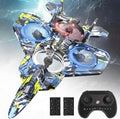 BEZGAR HQ057X RC Fighter Airplane丨Mini Drone Remote Control Jet Plane Stunt Drone for Adults &amp Kids Toy with Light Gift for Kids Beginner Blue