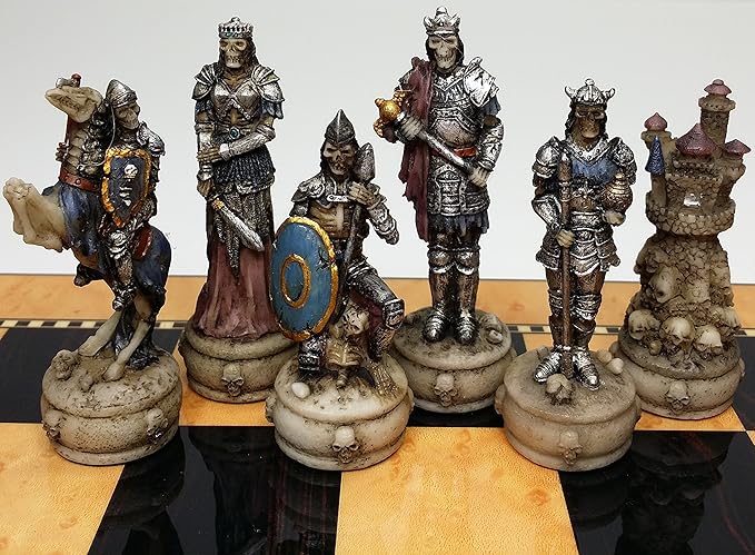 HPL Skeleton Slayer Fantasy Gothic Skull Chess Men Set - NO Board