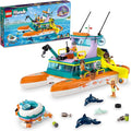 LEGO Friends Sea Rescue Boat 41734 Building Toy Set for Boys &amp Girls Ages 7+ Who Love The Sea Includes 4 Mini-Dolls a Submarine Baby Dolphin and Toy Accessories for Ocean Life Role Play