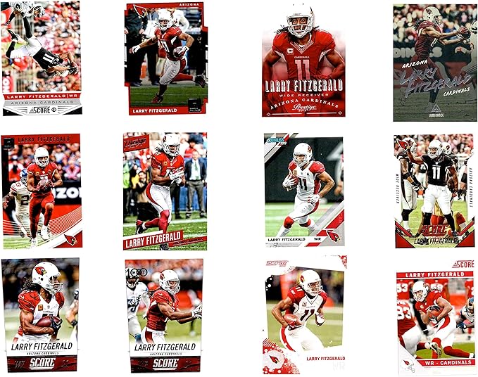 C &amp I Collectibles NFL Larry Fitzgerald Arizona Cardinals 12 Assorted Trading Card Lot