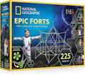 National Geographic Indoor Fort Building Kit - 225 Pieces for Creative Play STEM Building Toys for Kids Ages 6-12 Blanket Fort (Amazon Exclusive)