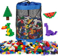Play Platoon 1120 Pieces Building Bricks Set - 10 Classic Color Blocks - Bulk Building Blocks Compatible with Major Brands - 14 Different Shape Bricks - Includes Wheels Tires Axles Windows &amp Do