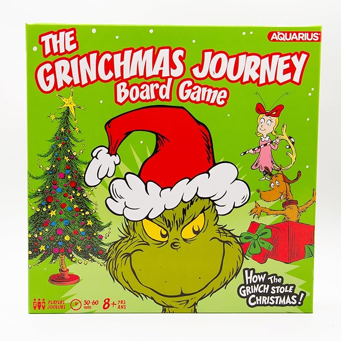 Aquarius Grinchmas Journey Board Game - Fun for Kids &amp Adults - Officially Licensed Dr Seuss Merchandise &amp Collectibles
