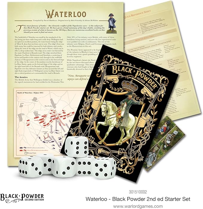 Warlord Games Wargames Delivered Black Powder Waterloo Second Edition Game - Role Playing Strategy Board Game for Adults Tabletop 19th Century Wargaming - Tabletop Military History RPG w/Terrain