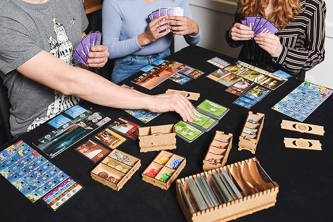 TowerRex Organizer for 7 Wonders 1st Ed and Cities Armada Leaders Expansions Storage Insert for Board Game Accessories Upgrade