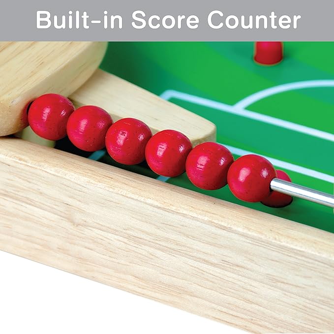 Flipkick: Wooden Tabletop Football/Soccer Pinball Games Indoor Portable Sport Table Board for Kids and Family