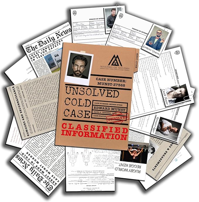 Masters of Mystery Unsolved Cold Case File – Murder of a Dot Com Boomer – Detective Crime Investigation Game for Adults &amp Teens – Evidence Pack Mystery Puzzle