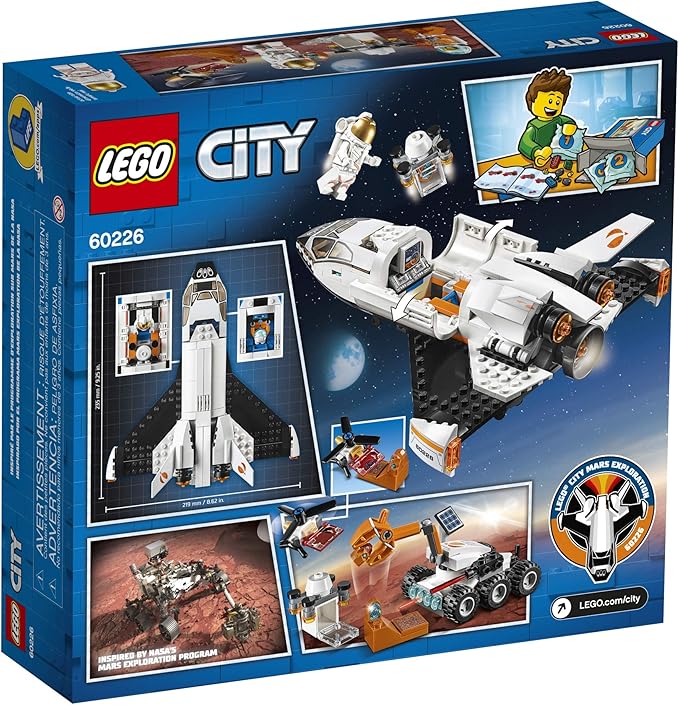 LEGO City Space Mars Research Shuttle 60226 Space Shuttle Toy Building Kit with Mars Rover and Astronaut Minifigures Top STEM Toy for Boys and Girls New 2019 (273 Pieces)