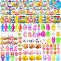 100PCS Unique &amp Colorful Prefilled Easter Eggs with Novelty Toys Filling Treats Easter Eggs Hunt Basket Stuffers Fillers Theme Party Favor Classroom Prize